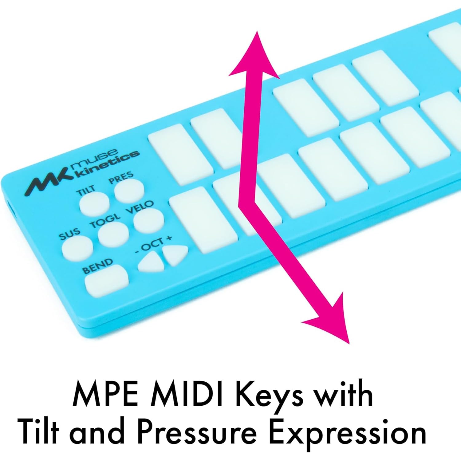 Muse Kinetics K-Board Aqua MIDI-Controller Blau mit keepdrum Mikrofasertuch