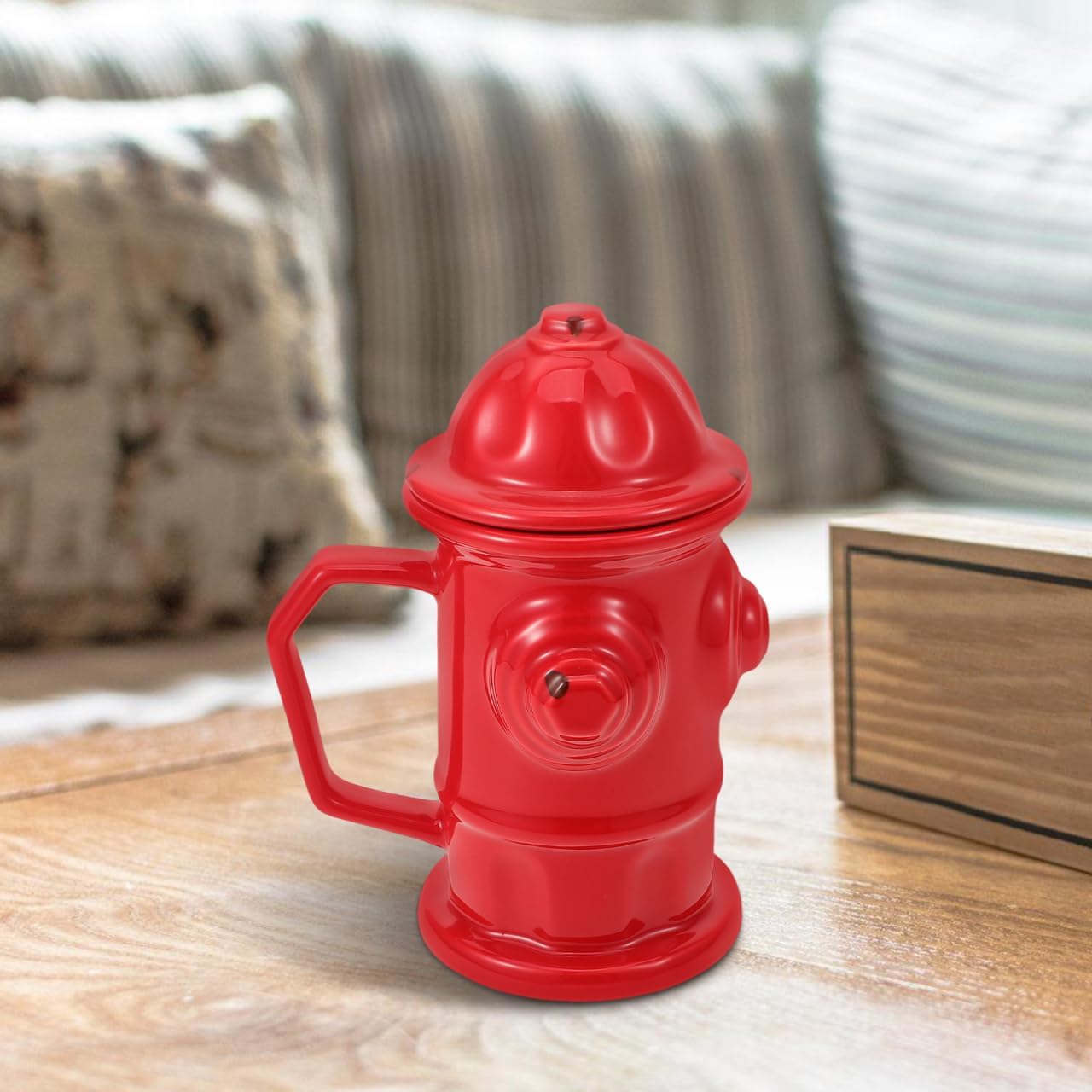 SOLUSTRE Fire Hydrant Ceramic Mug with Handle 6.88X5.11X3.54In Unique Coffee Cup Office Drinkware for Coffee Tea Water Milk Beverage Gift