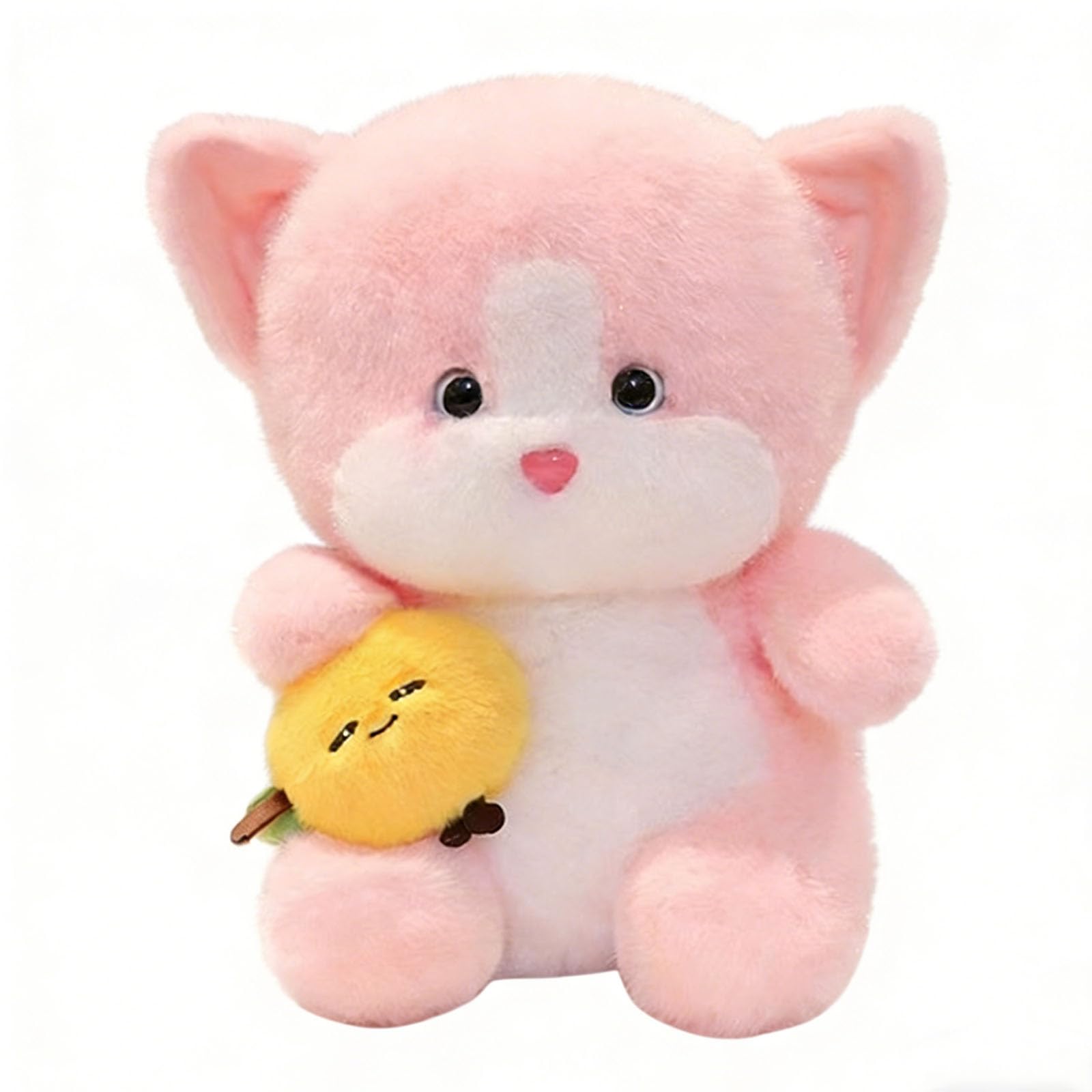 Peluche, Lindo Juguete de Peluche Gato con Caqui, compañero Abrazo Suave, Gatito Kawaii for niños niñas Regalos cumpleaños(Pink,45cm)
