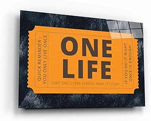 Amazon.com: ONE LIFE TICKET Canvas, You Only Live Once Carpe Diem Metal ...