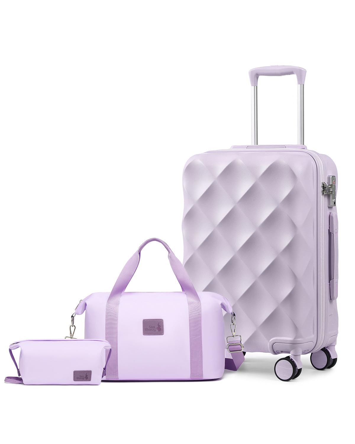 Sea Choice Maleta de Cabina 20 Pulgadas con Bolsa de Viaje y Neceser | ABS Rígido Ligero,Ruedas Giratorias 360° Silenciosas,Candado TSA,Para Fin de Semana Avión Mujer Hombre