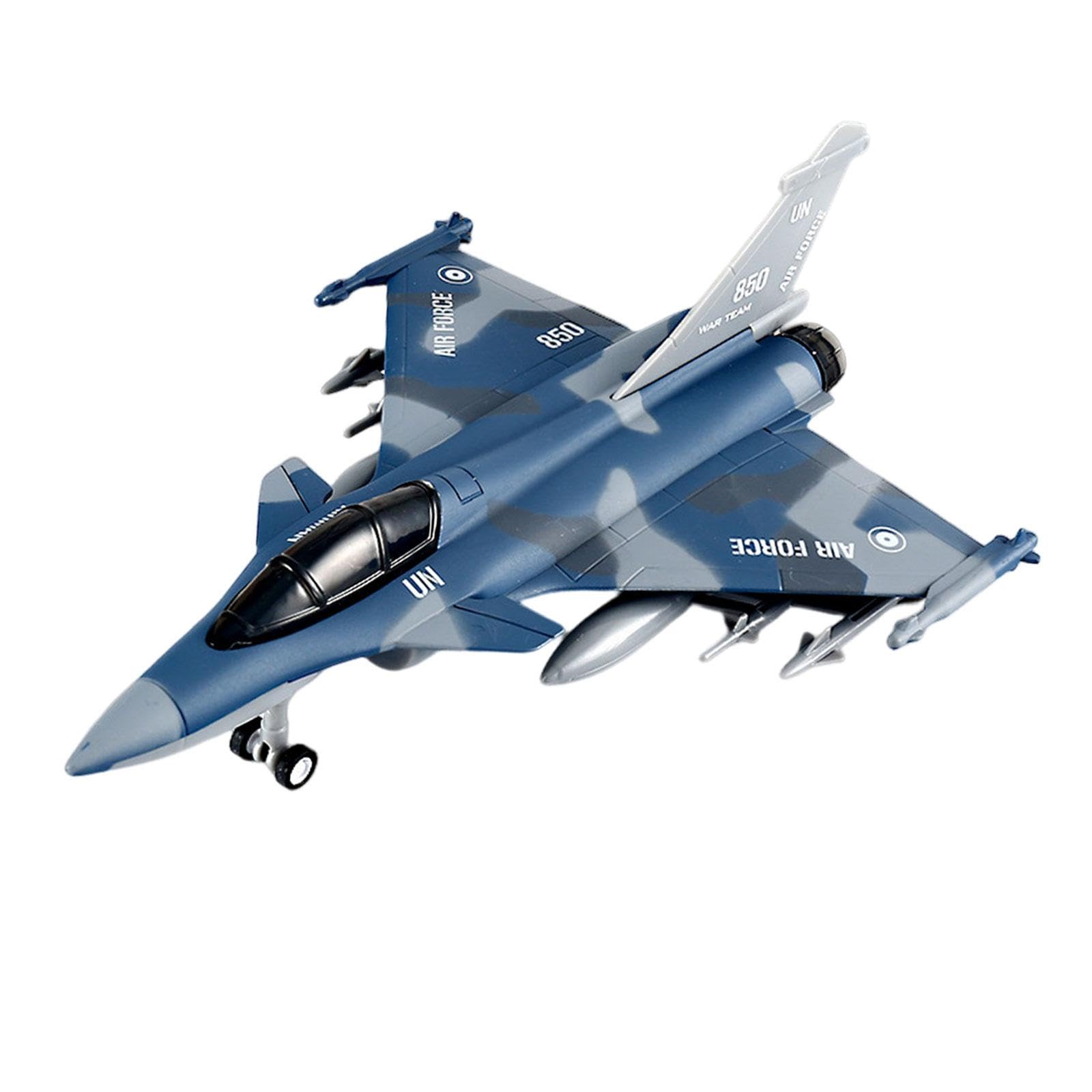 kowaku Aeroplano Tirare Indietro Giocattolo Jet da Combattimento Giocattolo, Regalo di Compleanno, Collezione Giocattolo Aereo Modello in Lega pressofusa, Blu