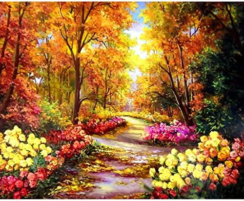 TOCARE Acrylic Adult Paint by Number Kits for Adults On Canvas Romantic Countryside Scenes Painting for Home Wall Decor,16x20inch Landscape Pattern