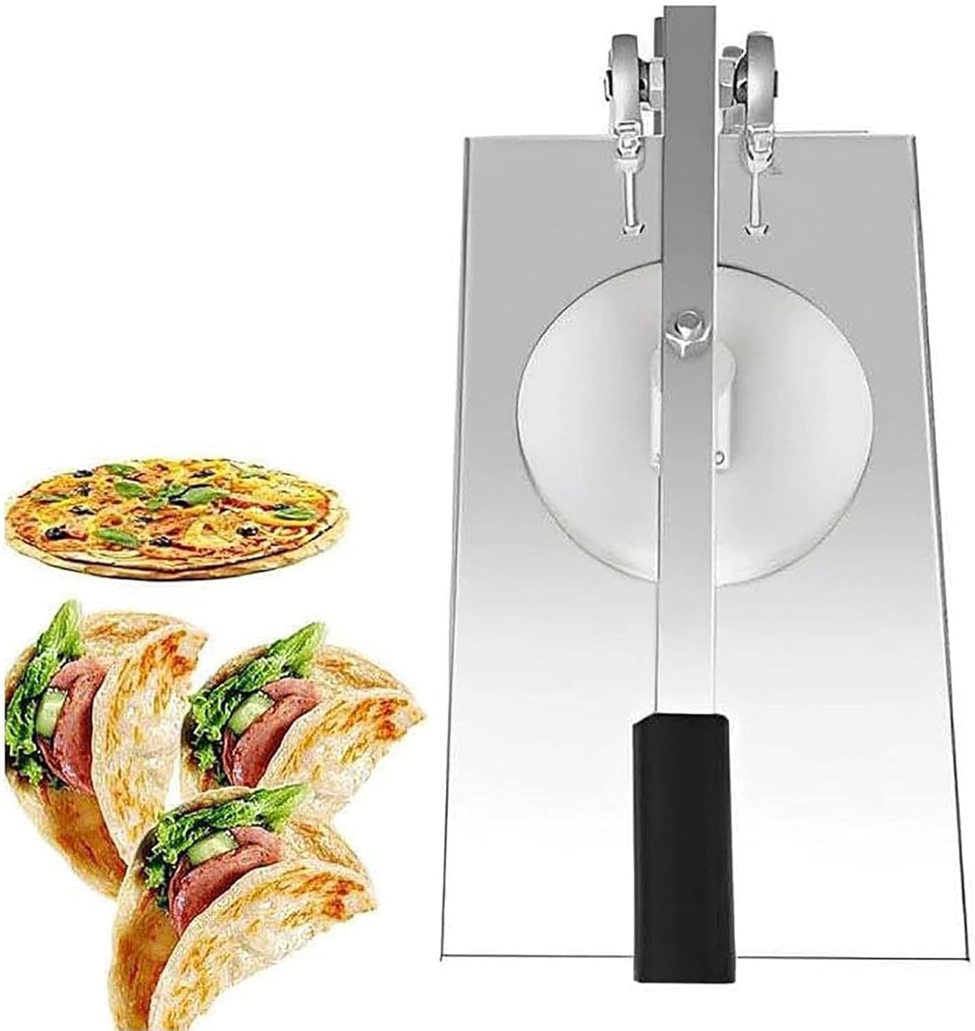 ZHJOPP Manual Pizza Dough Press Machine, Dough Roller Sheeter, Stainless Steel Pasta Maker, Pizza Forming Tool (14cm)