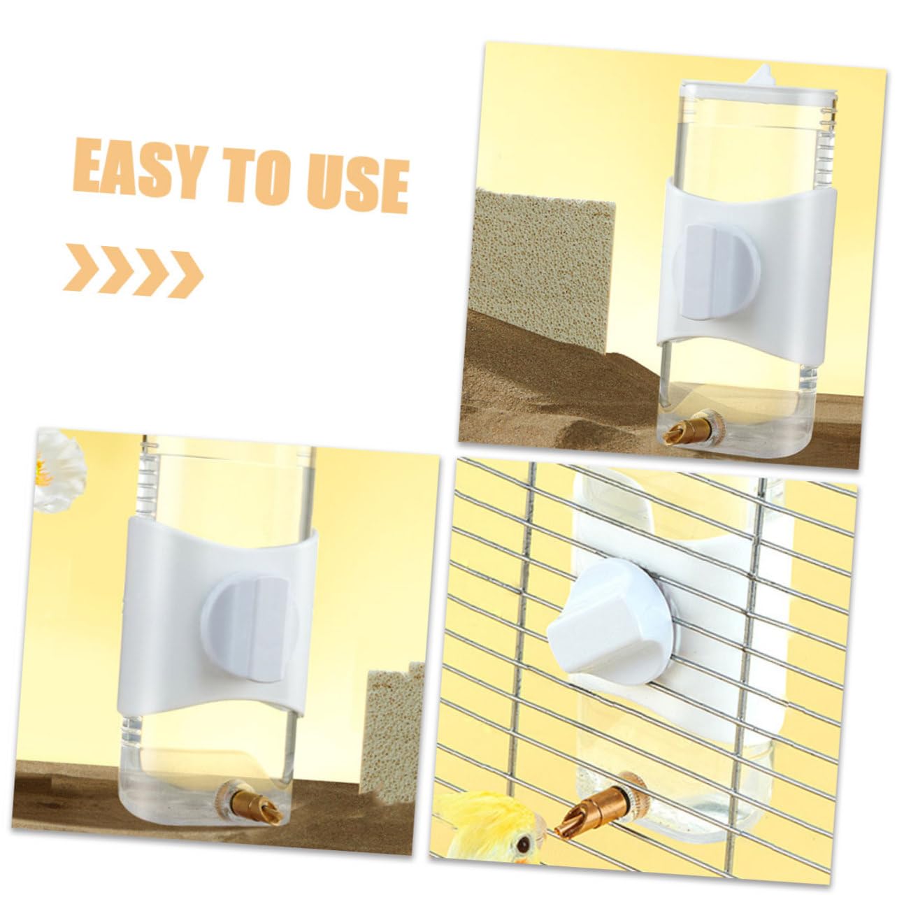 Happyyami 3pezzi Dispenser Automatico Per Uccelli Mangiatoia Per Pappagalli e Cocorite Facile Da Installare Accessorio Per Voliere Design Sicuro e Pratico