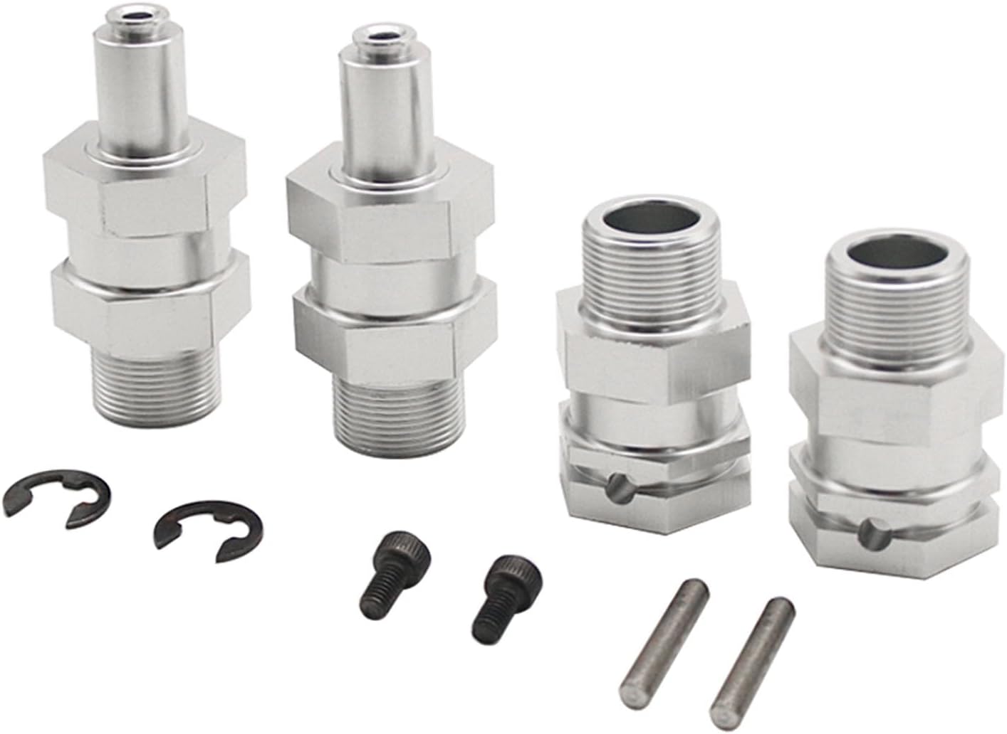 4Pcs/Set RC 1/5 Car Upgrade Aluminum Alloy 24mm Wheel Hex Hubs Drive Silver for HPI ROVAN Baja 5B 5T 5SC
