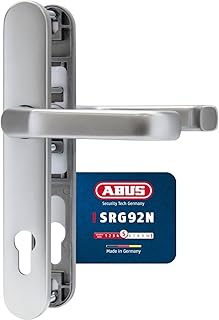 ABUS Türbeschlag SRG92N F1 - Drückergarnitur für Haustüren - mit beidseitiger Türklinke - für Türen mit schmalen Rahmen - Aluminium