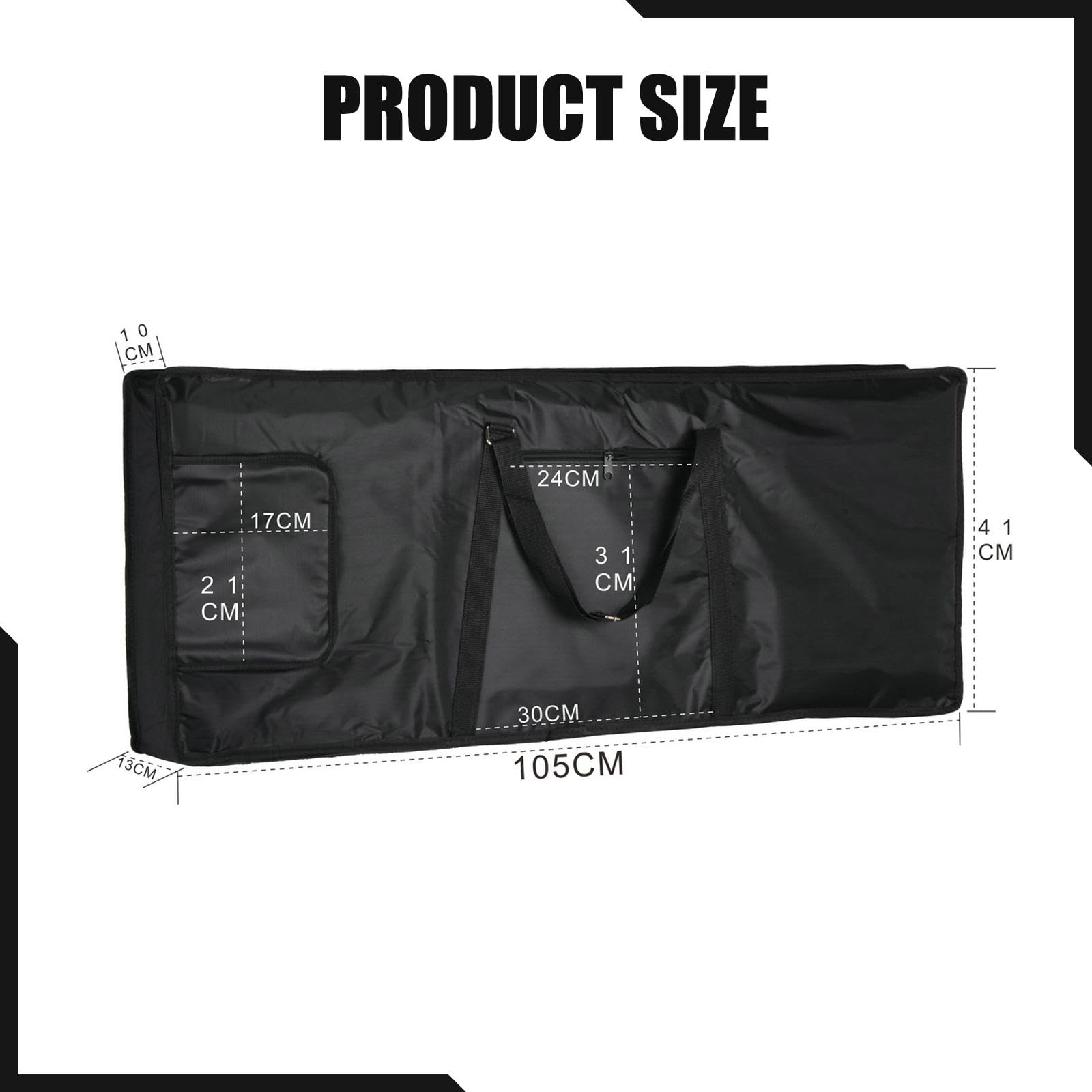 TISHITA Estuche para Piano Eléctrico de 61 Teclas con Bolsillo, Tela Oxford, 41'' X 16" X 5'', Bolsa de Almacenamiento