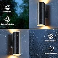 Vista 5 de SHIMR RGBCW - Luces de pared modernas para exteriores que cambian de color, luces inteligentes para exteriores con control remoto, accesorios