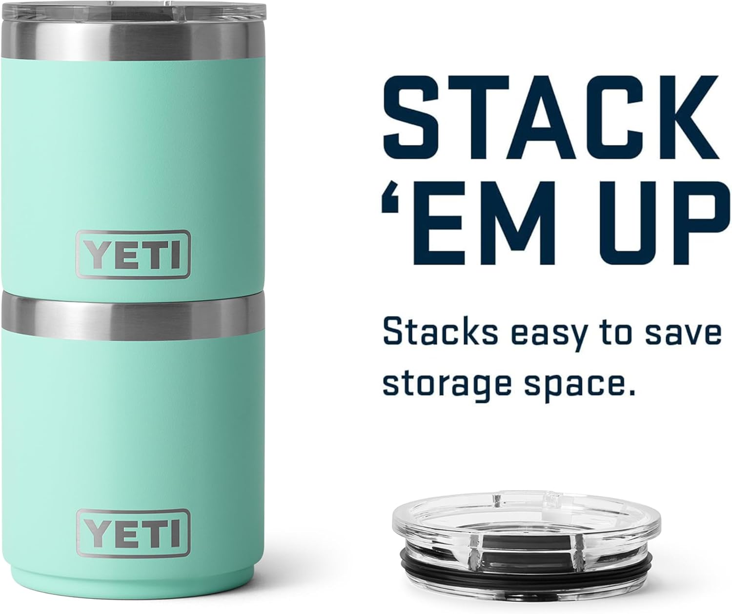 YETI Rambler 10 oz Ceramic Lined Lowball 2.0, Vacuum Insulated with MagSlider Lid, Seafoam