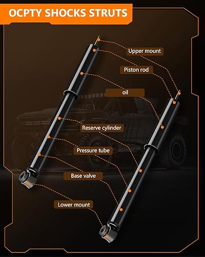 Miniatura 7 de OCPTY - Par de amortiguadores traseros para Toyota Sienna, conjunto de amortiguadores compatibles con amortiguadores de repuesto para Toyota Sienna