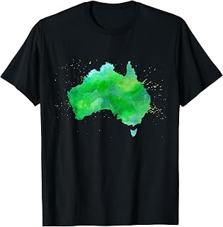 Australia Down Under Watercolor Australian Flag Map T-Shirt