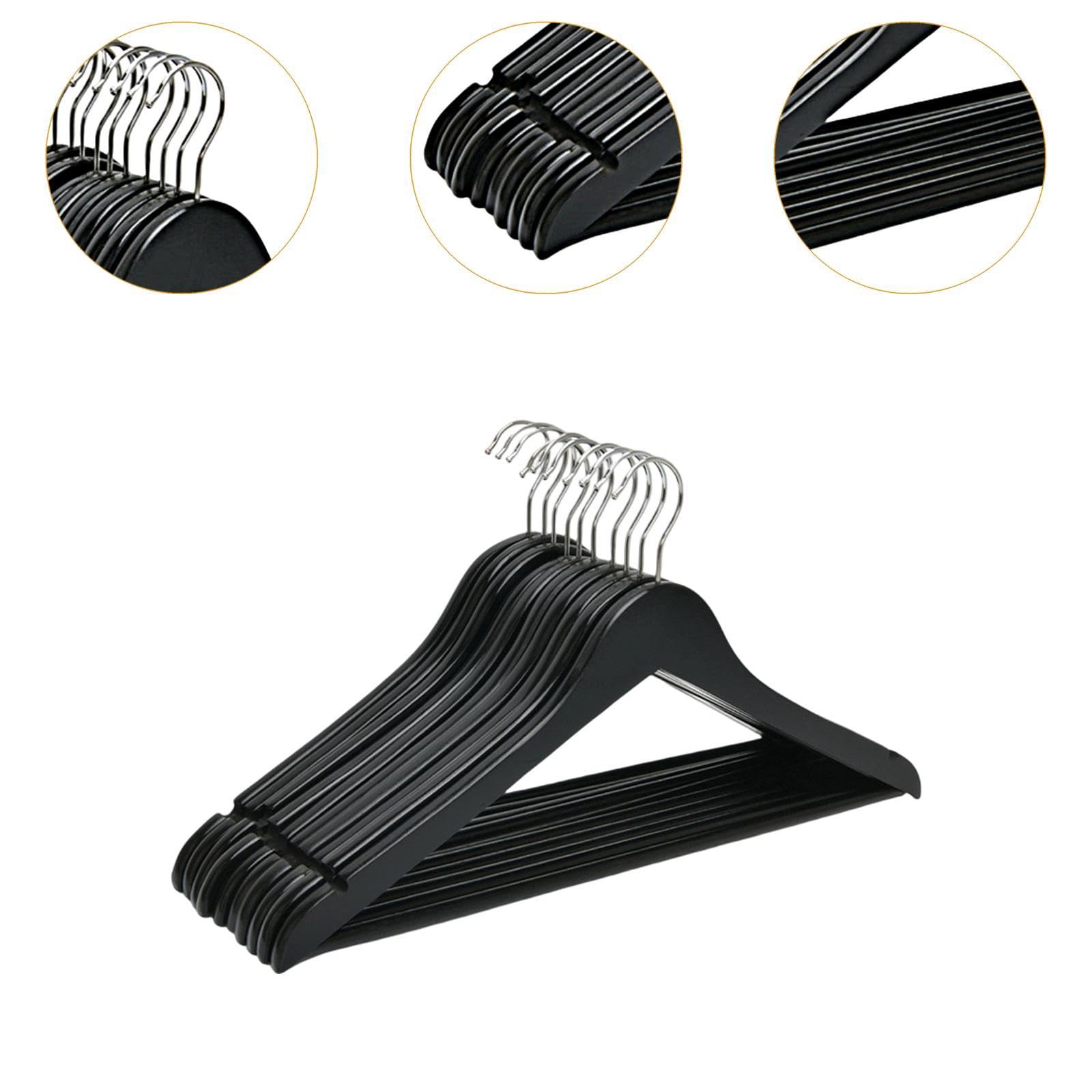 Juego de 20 Perchas Giratorias, Ahorran Espacio, Antideslizantes, de Plástico, para Pantalones Y Camisas, Adecuadas para, Negro, Individual