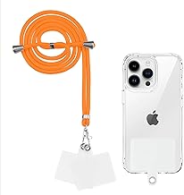 Yoedge Universal Mobile Phone Lanyard, Adjustable Detachable Neck Strap Lanyard Nylon Chain Necklace Strap Strap with 2 Patches for Most Phones and Smartphones, Orange