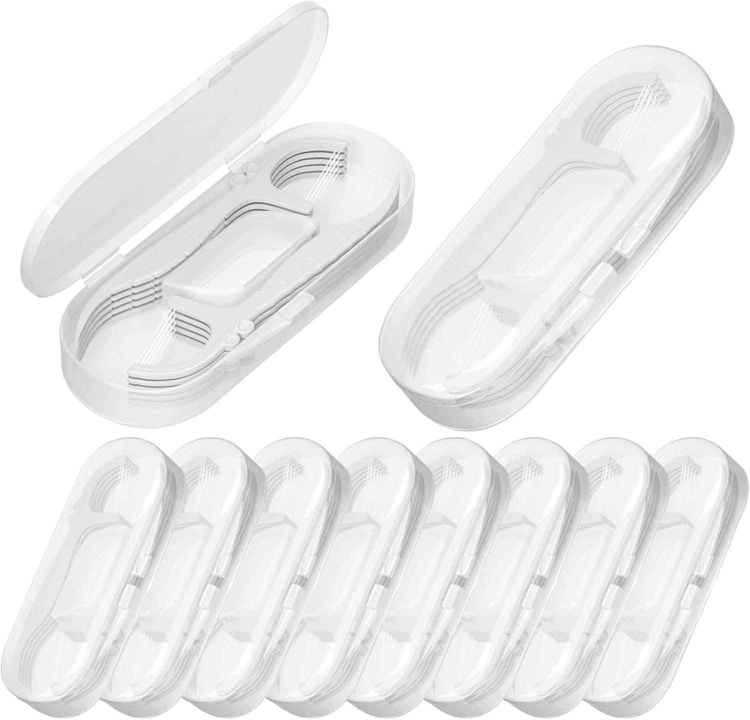 10 Packs Twin-line Travel Dental Floss Pick Case