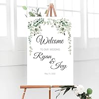 Vista 27 de Letrero de bienvenida de boda personalizado, letrero de boda personalizado con nombres y fecha, elegante tablero de bienvenida minimalista