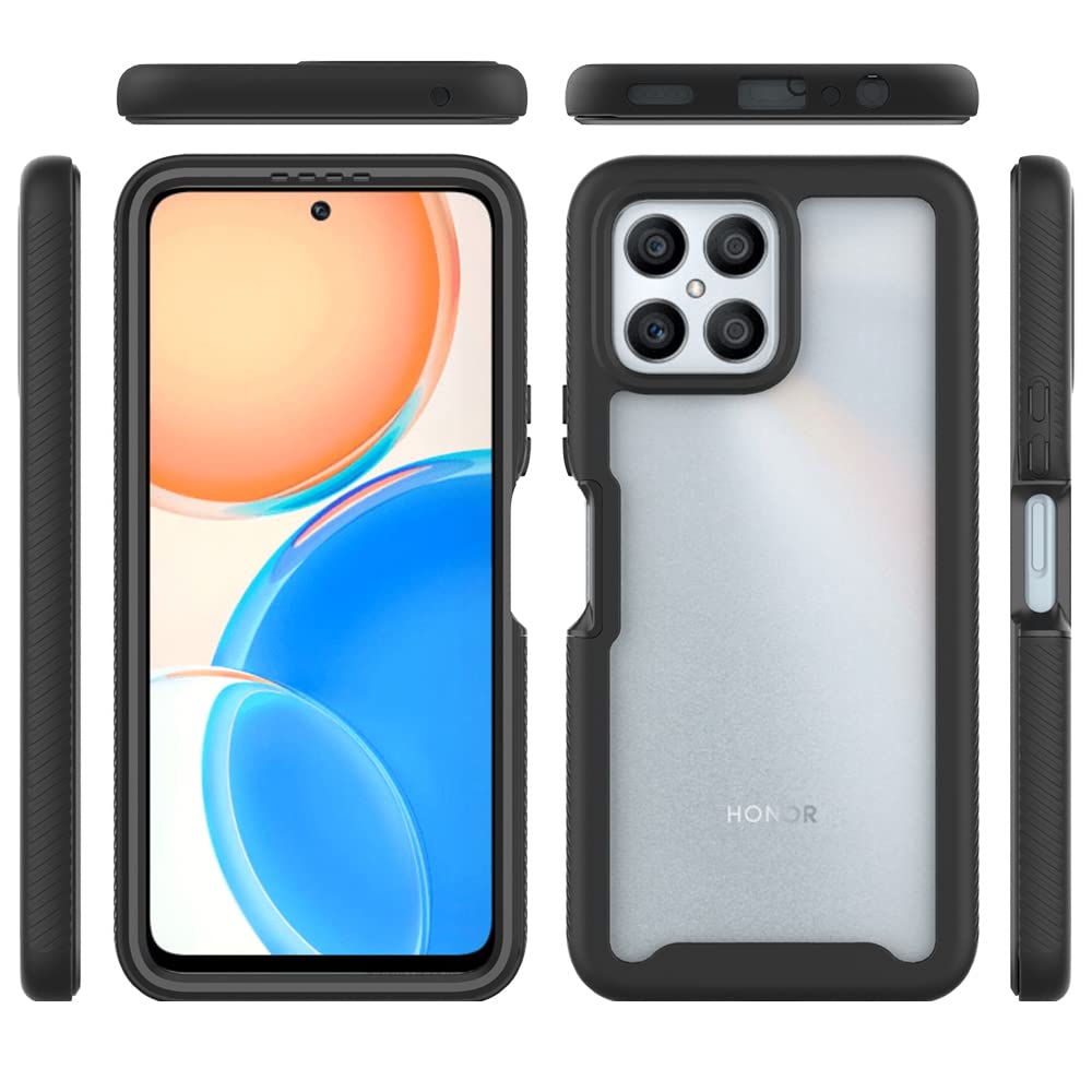 XINNI Cover per Honor Magic4 Lite 5G(Magic 4 Lite), Protezione Schermo Integrata 360 Gradi Antiurto Custodia, Rugged Doppia Faccia Bumper Trasparente Full Guscio Fronte Retro Case, Nero