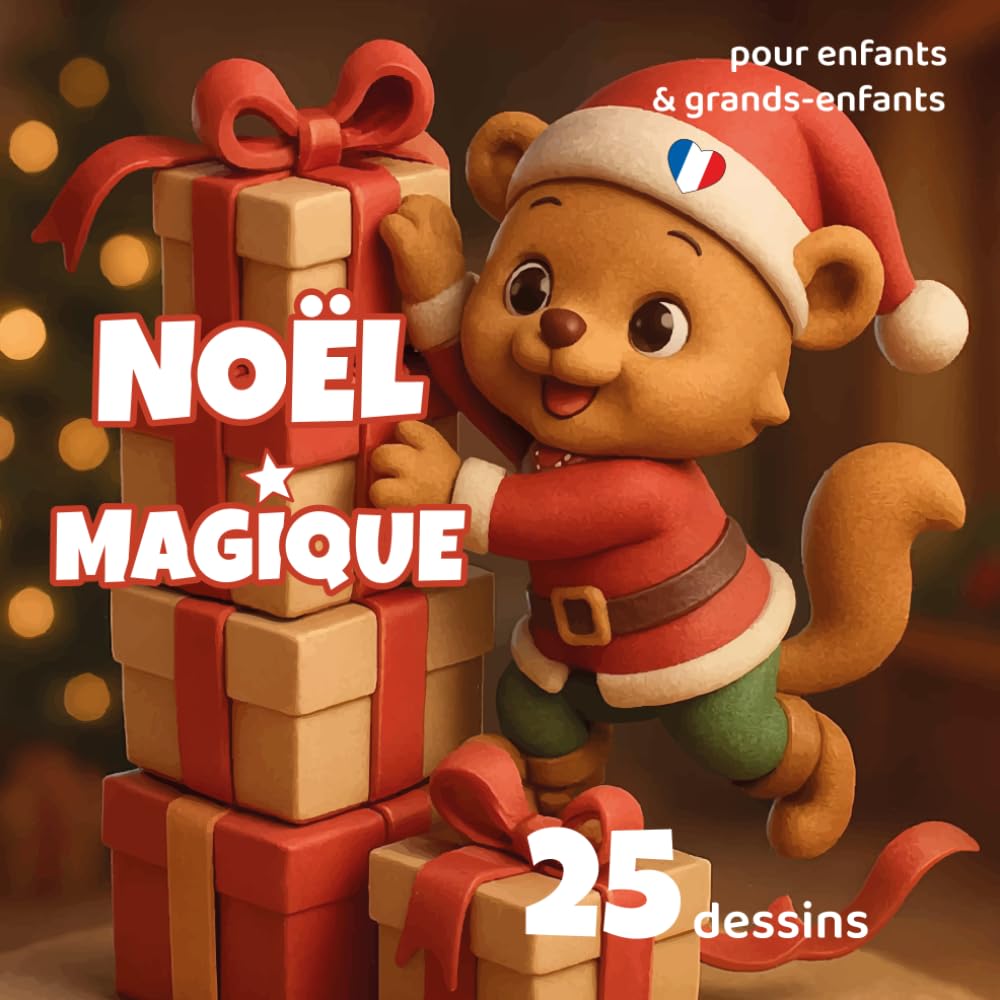 Spécial Noël – Livre de Coloriage Magique pour Toute la Famille: 25 illustrations festives et apaisantes | Activité créative d’hiver | Idée cadeau parfaite pour les fêtes