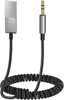 Mcdodo Aux Bluetooth Adapter 5.3 with Built-in Microphone CD Quality 10M Transmission Bluetooth Receiver USB 2.0 to 3.5mm Wireless Car Kit Auxiliary Incoming Calls Hands-Free Instant Car Start Compati