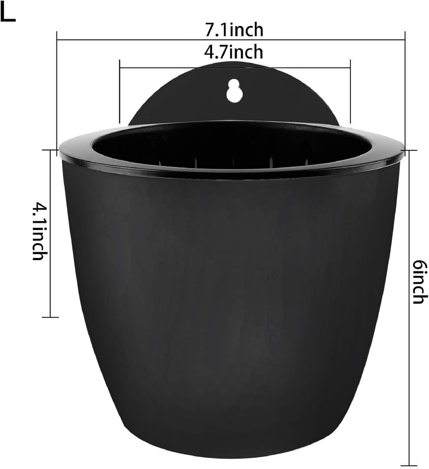 7Pack Self-Watering Plant Flower Pot Wall Hanging Plastic Planters Size 7 inch with 7 Hooks Replacement for Plants Flowers Indoor Outdoors