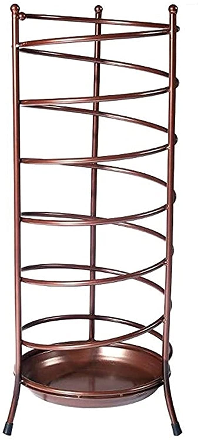 Support de séchoir pour parapluie en métal bronze et bac de stockage
