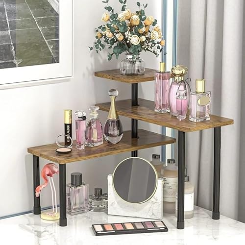 Kongming Estantería esquinera de cocina con 3 niveles, ajustable para cocina, encimera, estante para especias, de pie, negro, estantería de esquina de metal para comedor, oficina, baño, encimera de - imagen 8