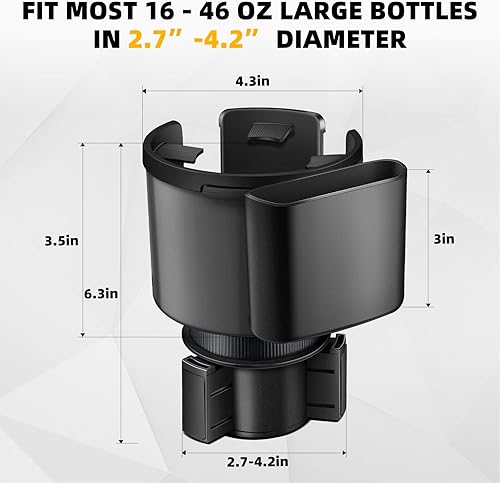 Miniatura 5 de Expansor de portavasos de automóvil, adaptador extensor de portavasos para automóvil con base ajustable, se adapta a YETI de 24/36/46 onzas,
