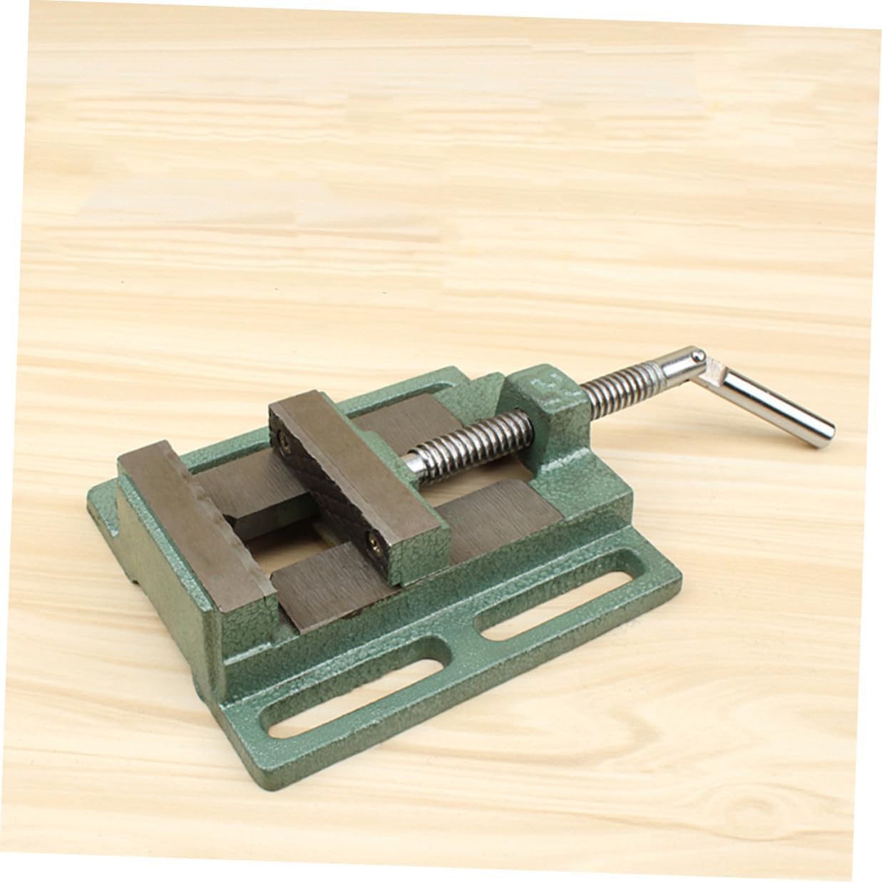 5 Inch Table Vise Drill Press Vise Bench Clamp for Woodworking and Drilling, Cast Iron Small Bench Clamp for Milling Machine Use, Grey