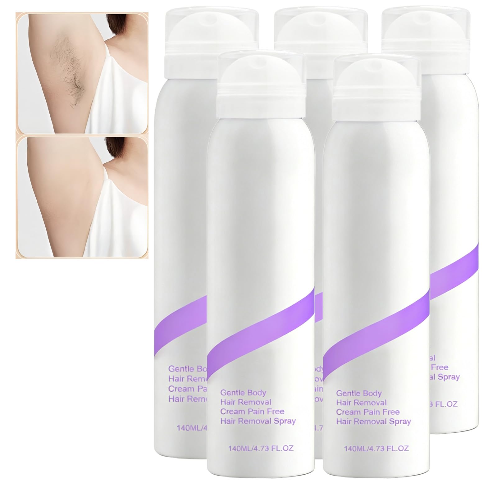 Haarentfernungsspray, Indolore Bikini-Haarentfernungsspray, Haarentfernungscreme Per Pelli Sensibili, Haarentfernungscreme Per Spazi Privati (5pcs)