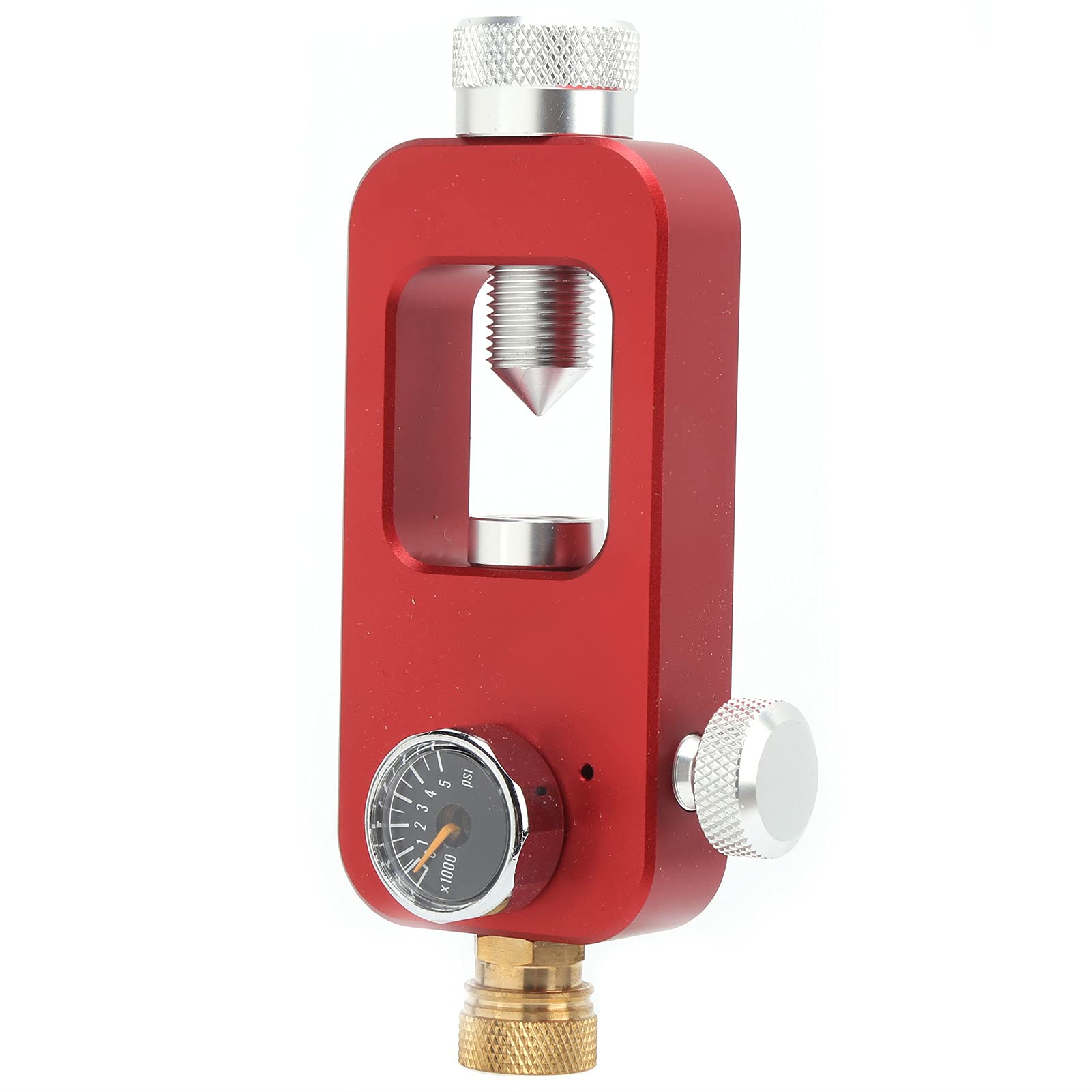 Dilwe Adaptador de Tanque de Recarga de Buceo Adaptador de Buceo para Equipo de Buceo, Botella Grande a pequeña Manómetro de 8 mm 0.5L 1L(Rojo)