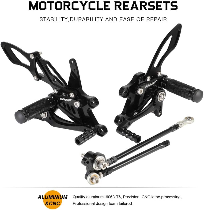 CNC Motorcycle Adjustable Rearsets Footpegs Rear Sets for HONDA CBR1000RR 2004 2005 2006 2007,CBR600RR2003 2004 2005 2006 Black