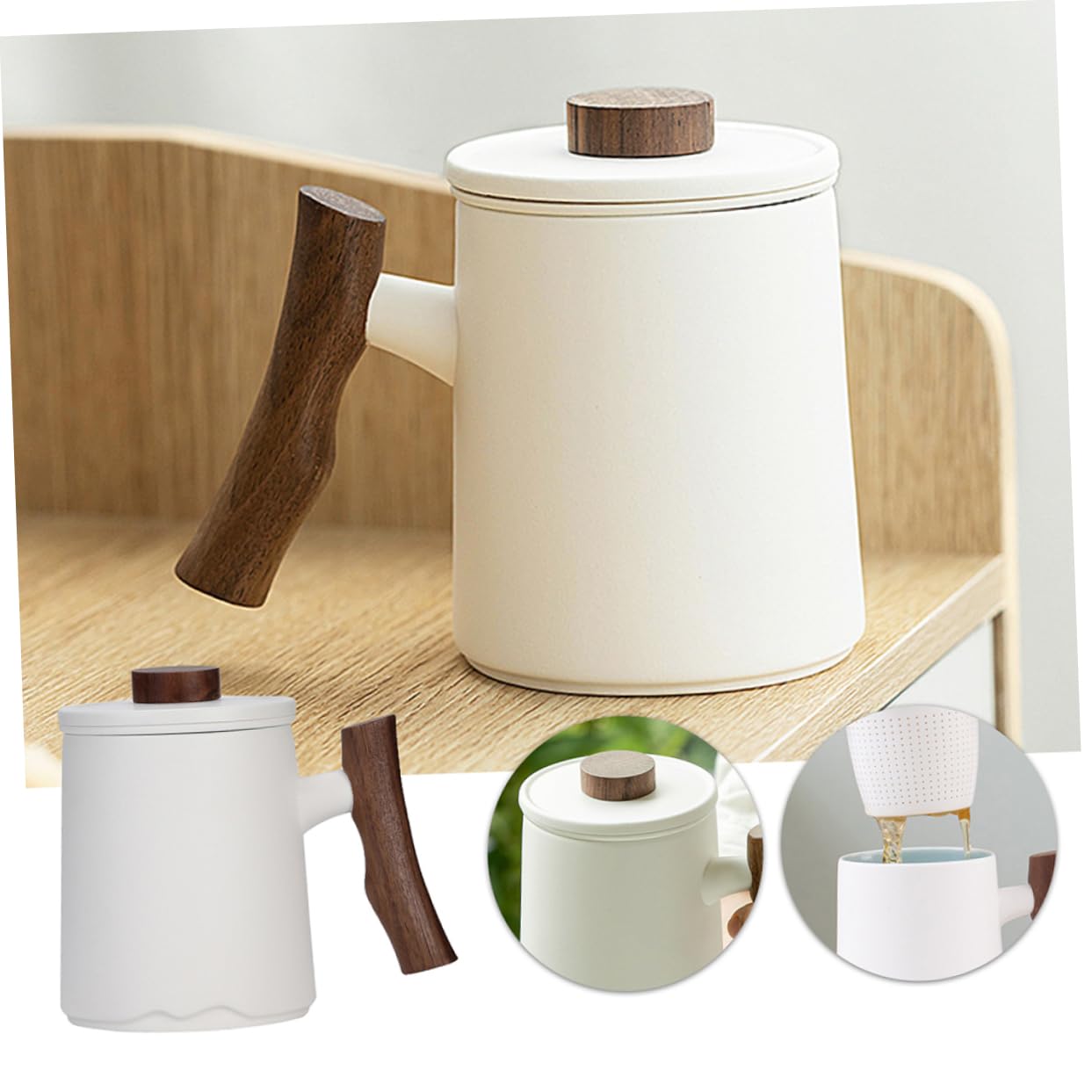 Taza De Cerámica Con Infusor y Filtro Diseño Elegante Con Mango Para Café y Té Uso Casa Oficina y Restaurante
