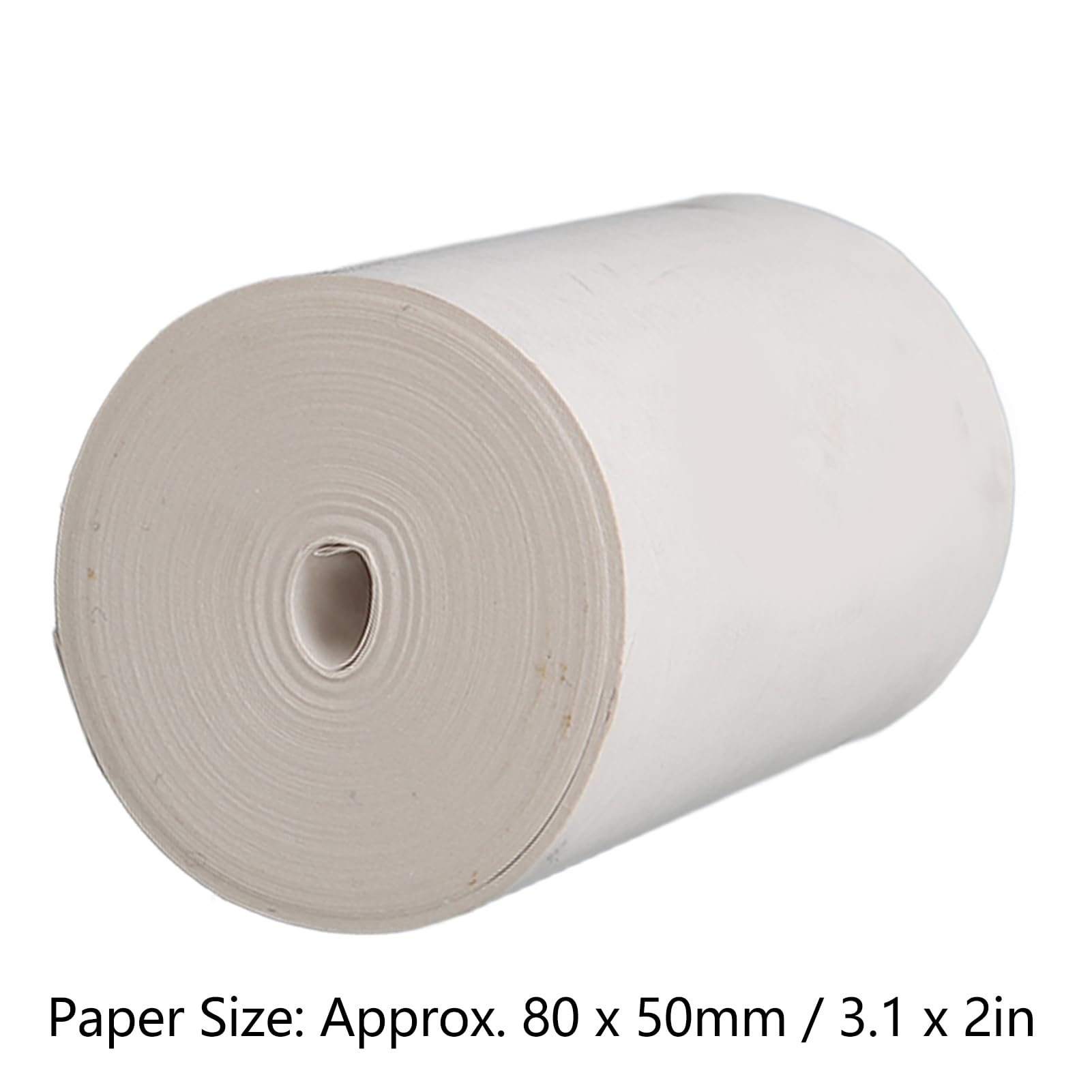 FLEXMAN 50 Rollos de Papel Térmico para Recibos, Papel de Recibo de 3,1 X 2 Pulgadas, Papel Térmico, Papel de Recibo de Impresión Transparente Grueso para Páginas Web, Etiquetas (Sin núcleo de tubo)