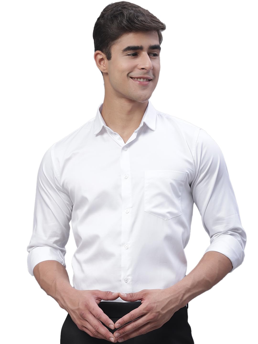 Majestic Man Slim Fit Satin Cotton Formal Shirt for Men