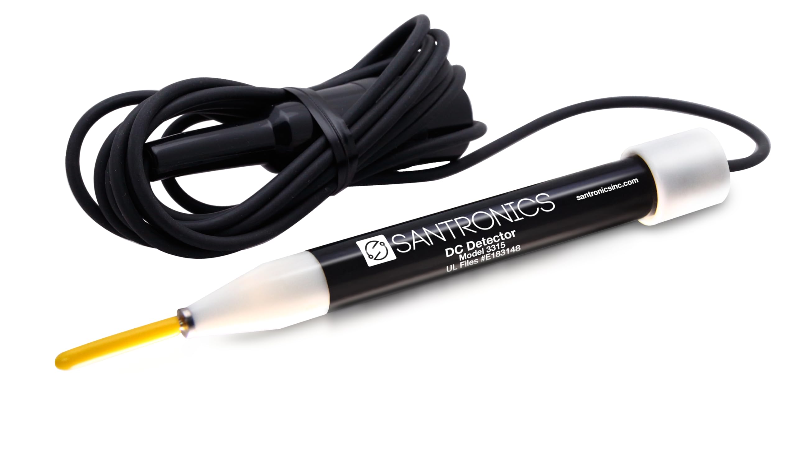 Santronics DC Detector 6-50V, Industrial Strength Sensor with Audio-Visual Alert, Sharp Rust-Proof Stainless Steel Tip & Large Alligator Clip