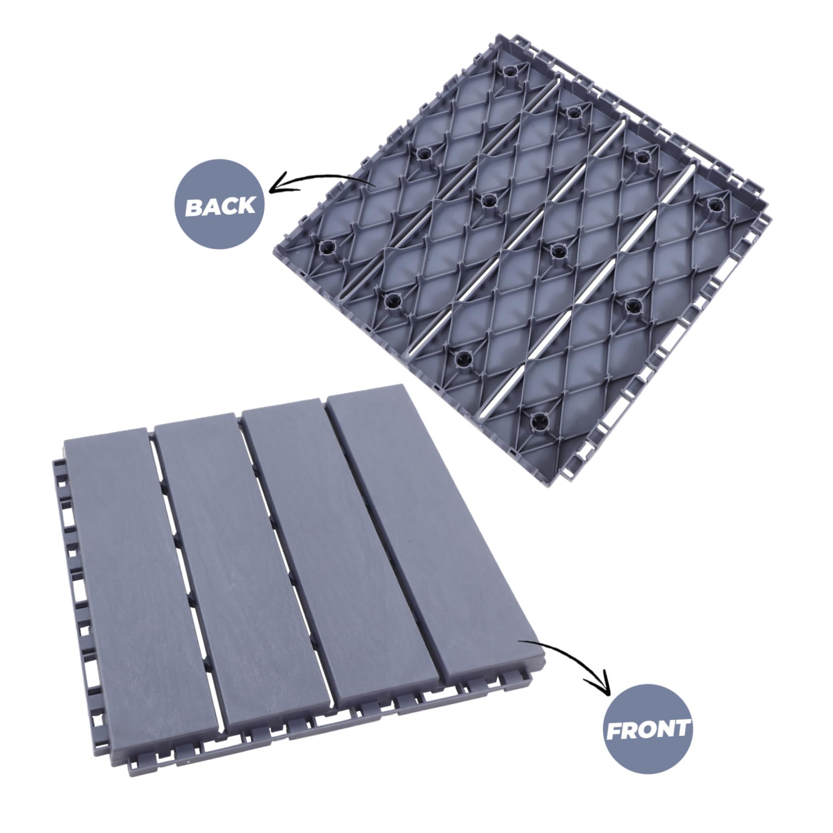 Mipcase 6 Baldosas Uso Versátil de Plástico Pp para Suelo de Patio y Terraza Instalación Fácil Diseño Simple y Elegante para Exteriores