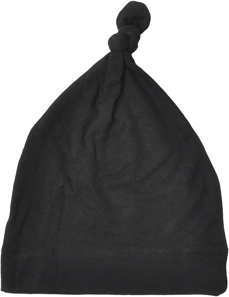 Organic Bamboo Baby Beanie Hats - Super Soft Knotted Caps Available in a Rainbow of Colours (3-6 Months, Midnight)