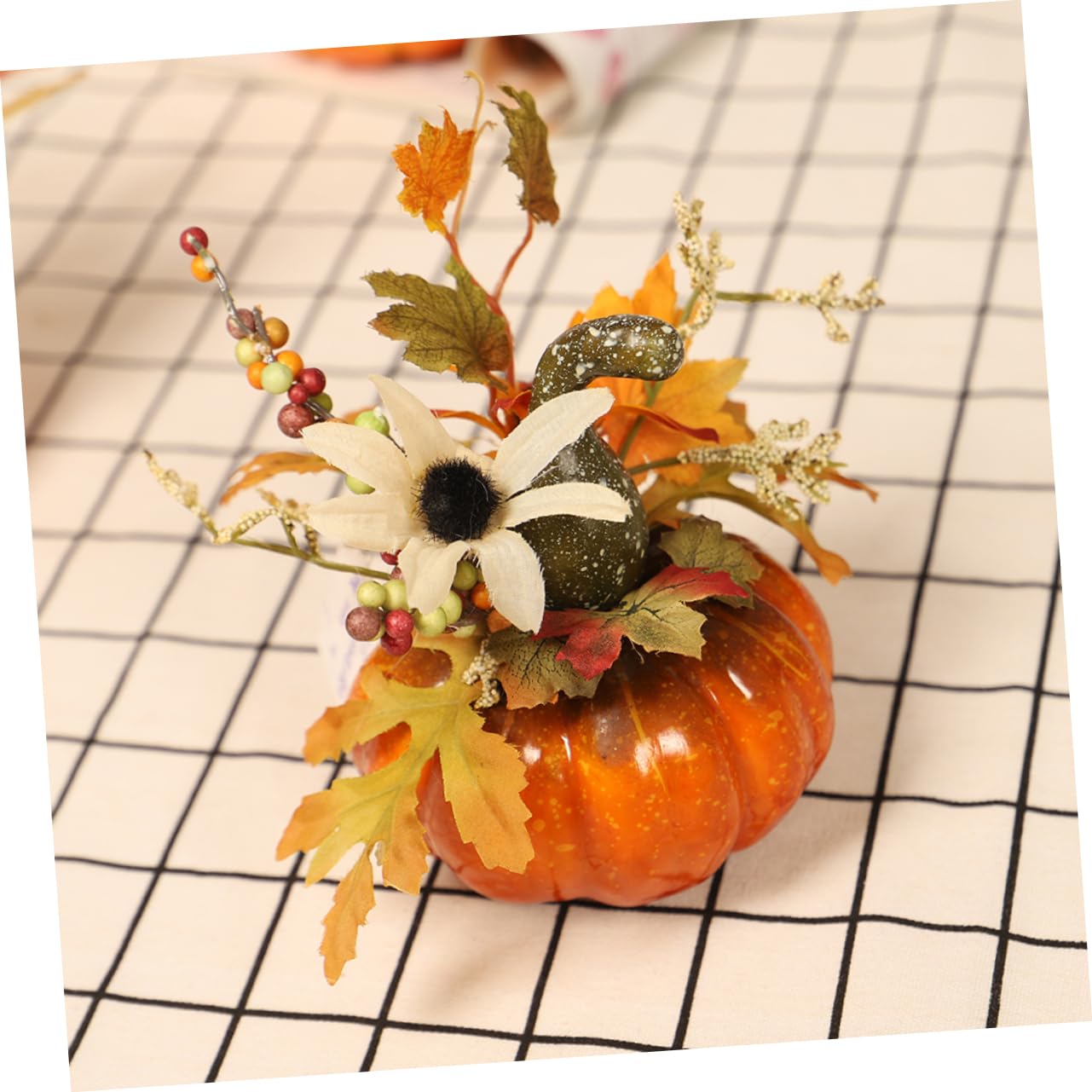 OUNONA 5 STK künstliche Pflanzen im freien Thanksgiving-Tische Mittelstücke Halloween Dekoration Halloween-Dekoration Wohnkultur Pflanzendekor Kürbis-Ahornblatt- Kürbisse