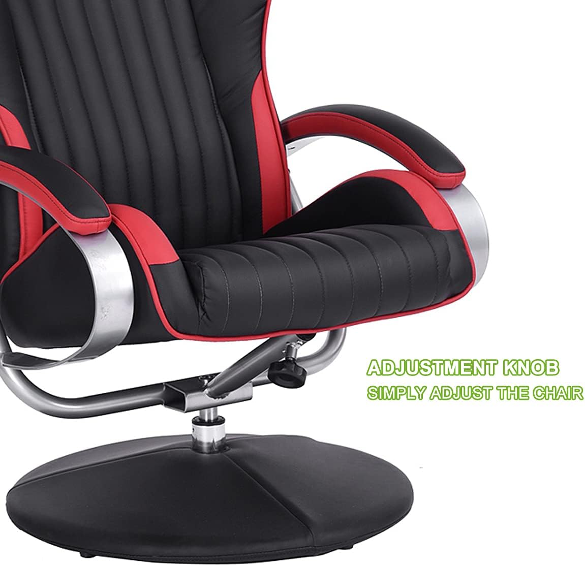 Red Black Executive Chair Reclining High Back Office Chair Adjustable Recliner Swivel Lounger with Padded Armrest, Footrest Stool, for Home Office