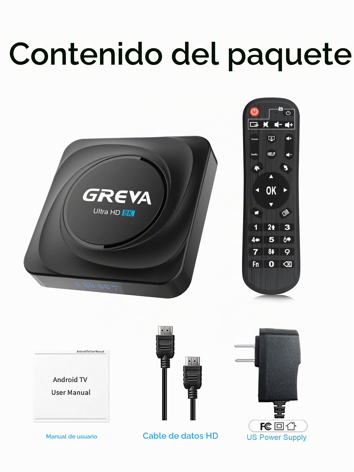 GREVA Android TV Box 8K, Smart TV Box Android 11.0 RK3566 CPU 4GB RAM 32GB ROM, Streaming Media Player Dual-Band 2.4/5.8Ghz 100/1000M Ethernet Soporte HDR 3D BT 5.0 USB3.0 Android Box