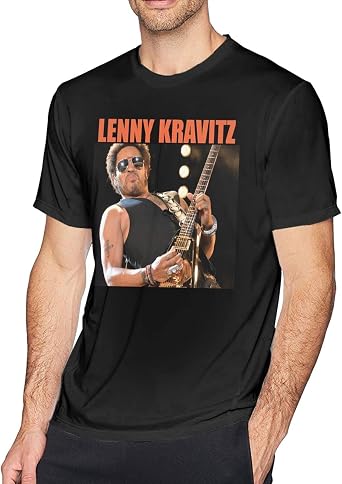 PADIDA Lenny Kravitz XX-Large Mens Cotton Round Neck Short Sleeve T-Shirt Shirt Black