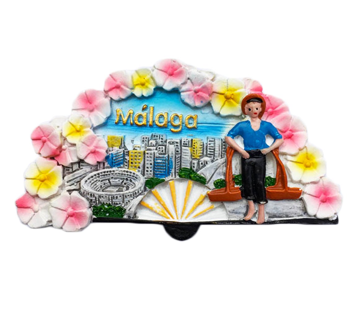 3D Malaga Spagna frigorifero magnete adesivo fan Style souvenir, Spagna fatto a mano a casa e cucina decorazione frigorifero