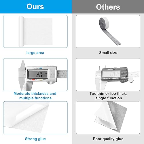 Miniatura 4 de 6 almohadillas de fieltro autoadhesivas para muebles, almohadillas de fieltro de 11 x 8 pulgadas, almohadillas de fieltro antiarañazos para pies de