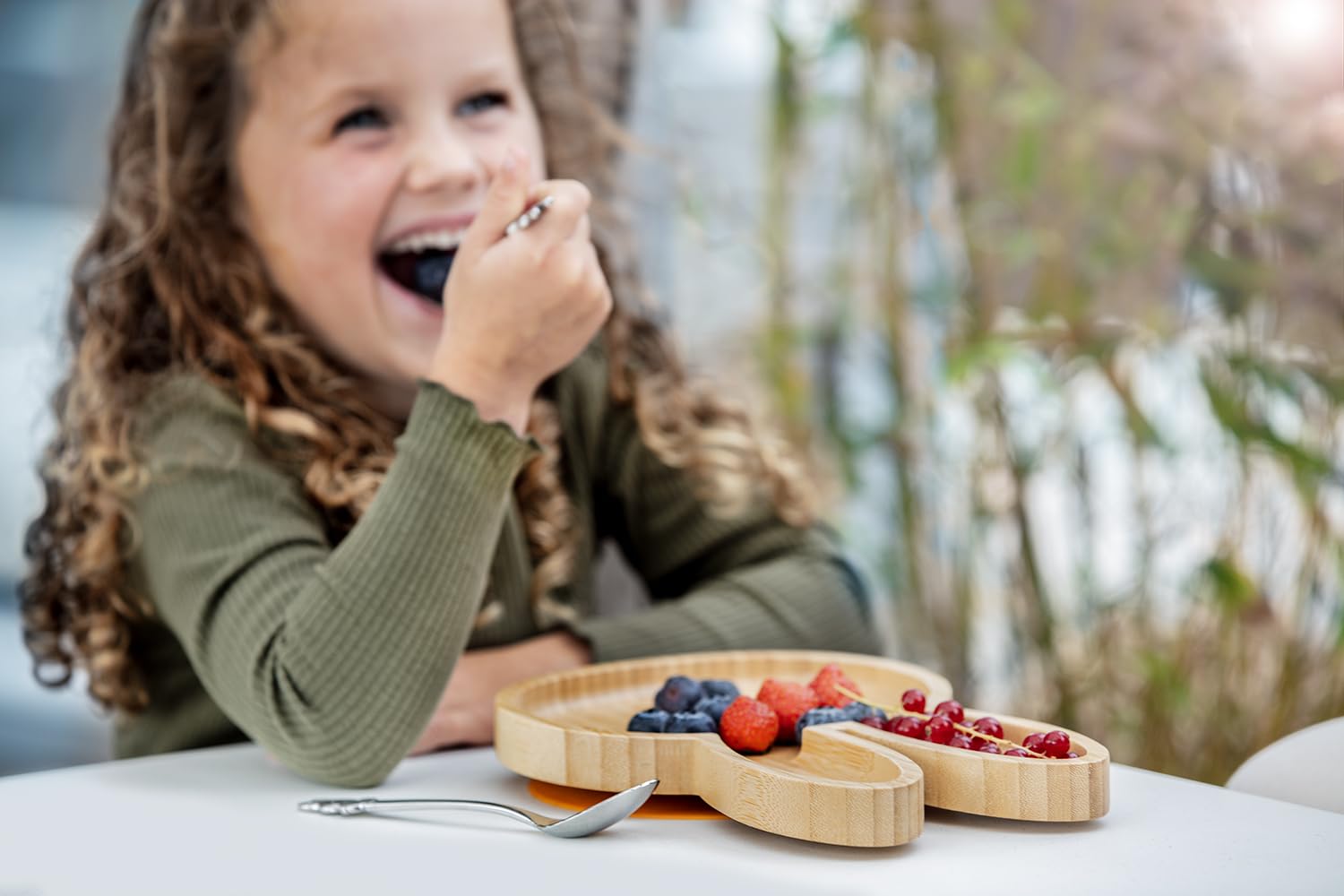 Zilverstad - Assiette en Bambou Miffy + 2 Couverts en INOX, Brown