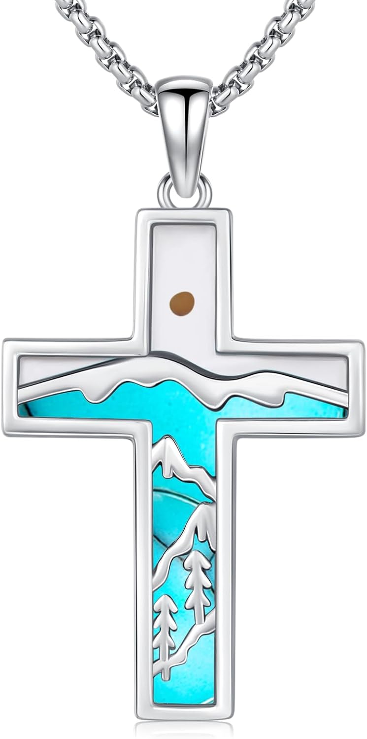 Midir&Etain Mustard Seed Necklace S925 Sterling Silver Mountain Necklace Christian Faith of A Mustard Seed Necklace for Women Religious Gifts Jewelry