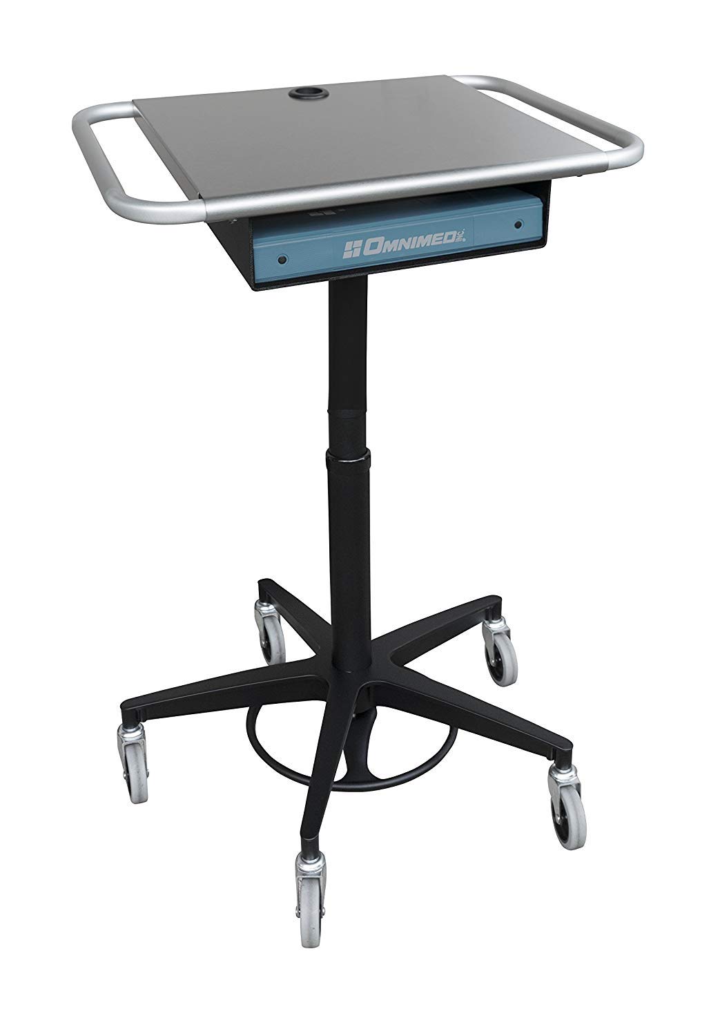 Portable Rolling Laptop Stand with Storage Drawer