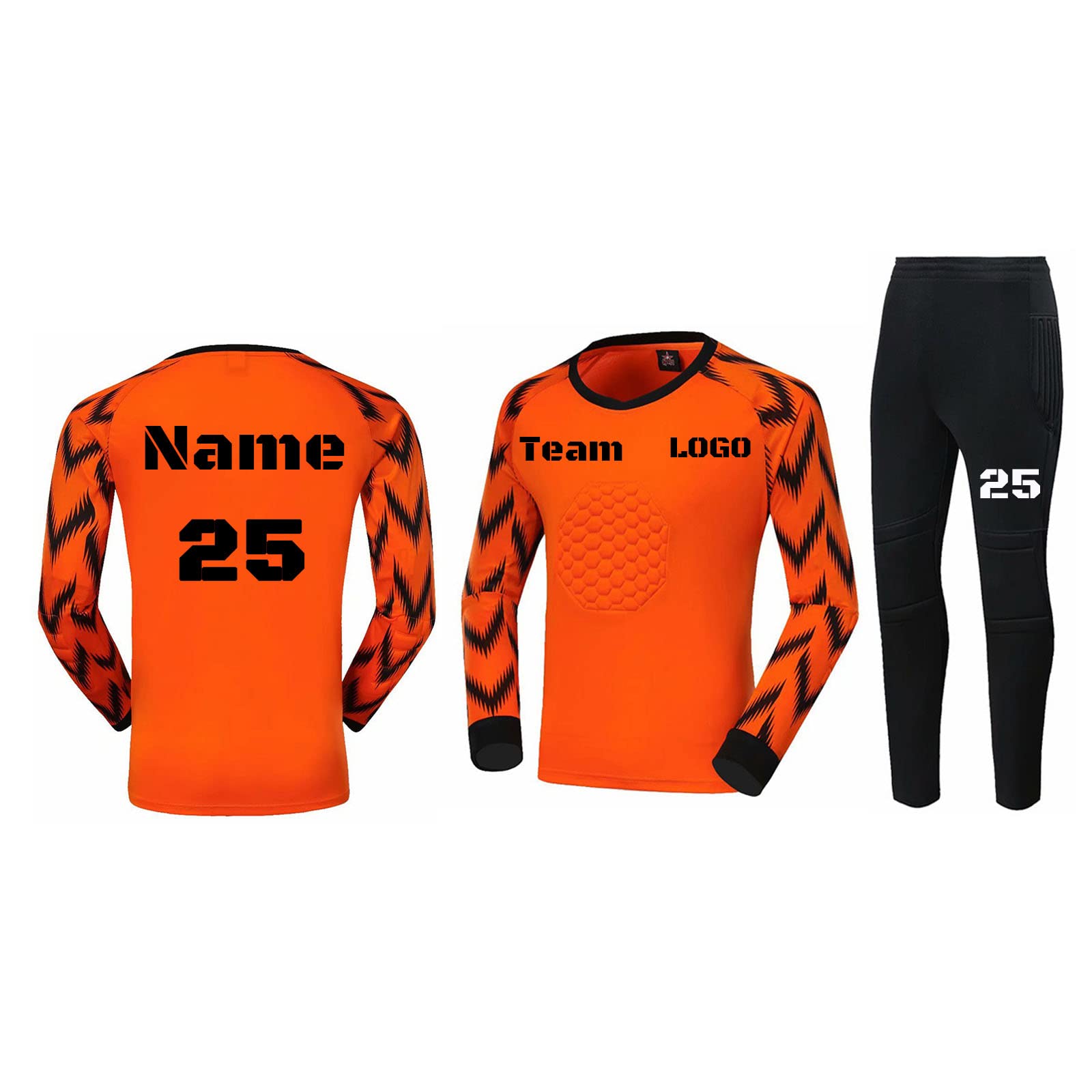 Maglia da Portiere da Calcio Kit Maglie da Portiere Personalizzate con Il Tuo Nome e Numero del Logo della Squadra per Bambini e Adulti