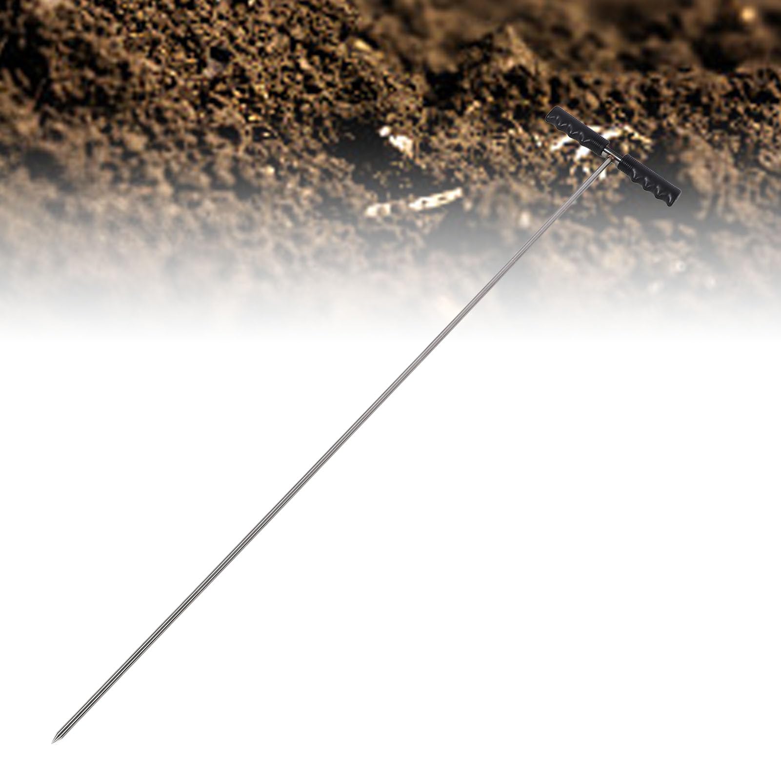 Generic Tale de Sonde de Sol, Sonde de Sol en Acier Inoxydable 32 à 48 Pouces Bielle de Sonde de Sol Réglable pour Localiser Les Tuyaux Souterrains, Conduites d'eau, Compactage