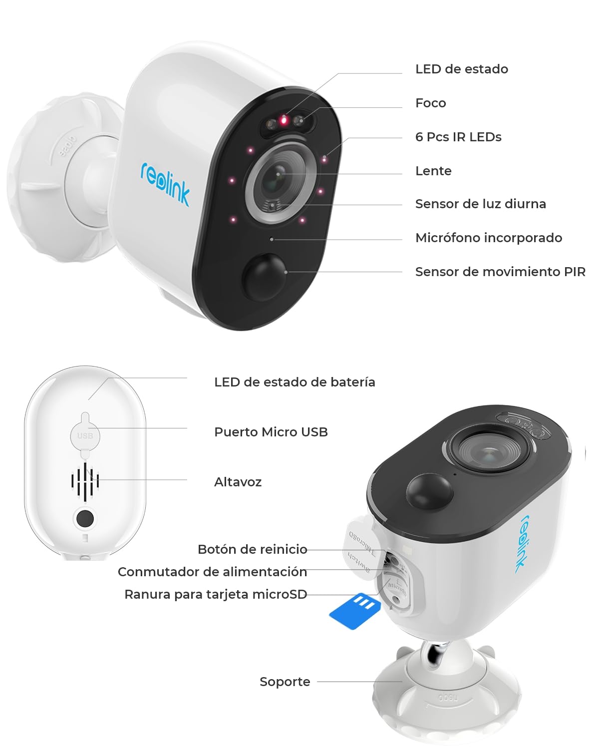 Reolink 8MP Telecamera WiFi Esterno Senza Fili, Argus 3 Ultra Videosorveglianza WiFi 2,4&5 GHz con Batteria e Pannello Solare, Rilevamento, Visione Notturna a Colori, Cloud/Alexa (Ricondizionato)