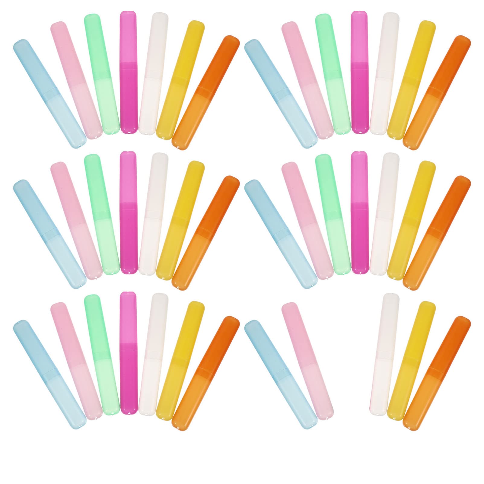 Porta Spazzolino da Viaggio 40pezzi Abs Set Leggero | Custodia Chiusura Semplice, per Trasferte e Vacanze, 40 Unità in Confezione Compatta Colore Casuale